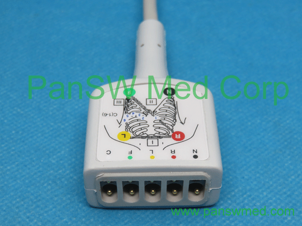 Compatible Hellige 5-lead ECG trunk cable