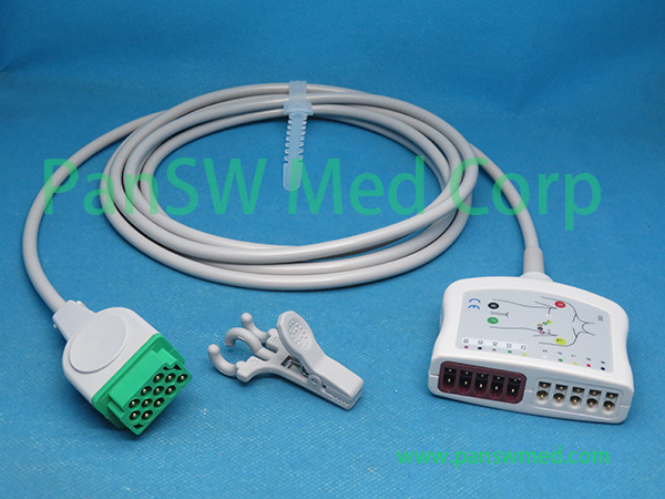 Compatible GE Responder 416035-001 / 416035-002 10-Lead ECG Trunk Cable