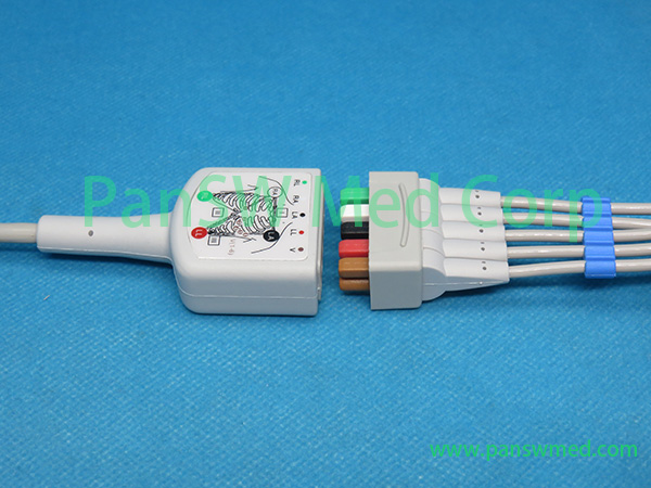 Compatible Hellige 5-lead ECG trunk cable