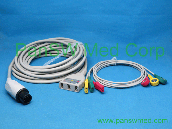 Compatible LL ECG Trunk Cable Leads IEC Color 3leads Snap (4) – Pan-SWMed