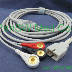 Compatible MEK ECG Cable 3 Leads AHA Snap – PanswMed