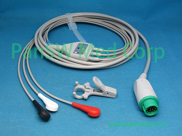 Compatible Mindray EA 6231B ECG Cable 3leads AHA Snap – PanswMed