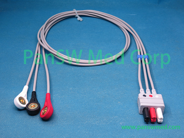 Compatible Mindray EL6307B 0010 30 42900 3leads ECG Wires AHA Snap - PanswMed
