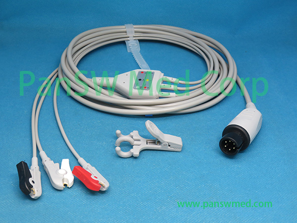 Compatible Mindray PM9000 ECG Cable AHA 3leads Clip - PanswMed
