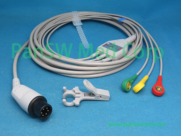 Compatible Mindray PM9000 ECG Cable IEC 3leads Snap - PanswMed