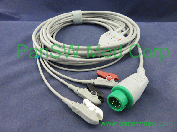 Compatible Mindray Beneview T Series ECG cable 3 Leads AHA CLIP – PanswMed
