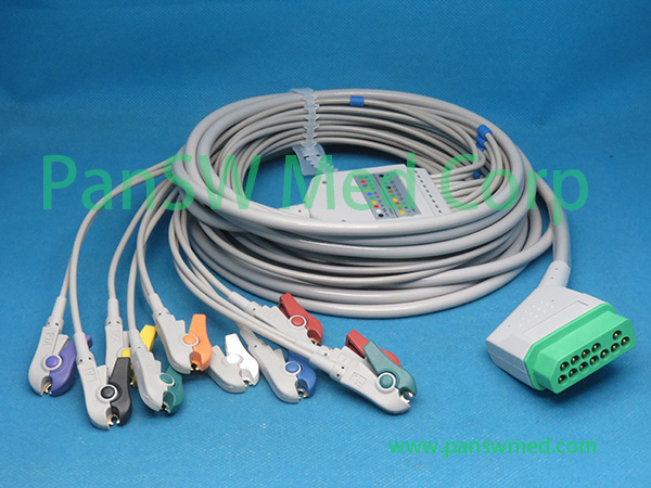 Compatible Nihon Kohden BSM-6000 BSM-9100 10-lead ECG Patient Cable