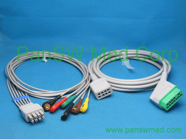 Compatible Nihon Kohden Ecg Trunk Leads 6Leads Iec Snap (3) – Pan-SW Med