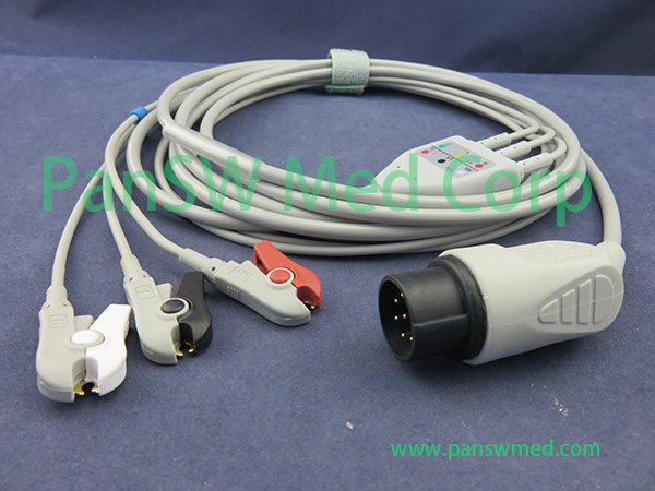 Compatible Nihon Kohden Cardiolife 5000 6000 8000 Ecg Cable 3leads AHA Clip – PanswMed