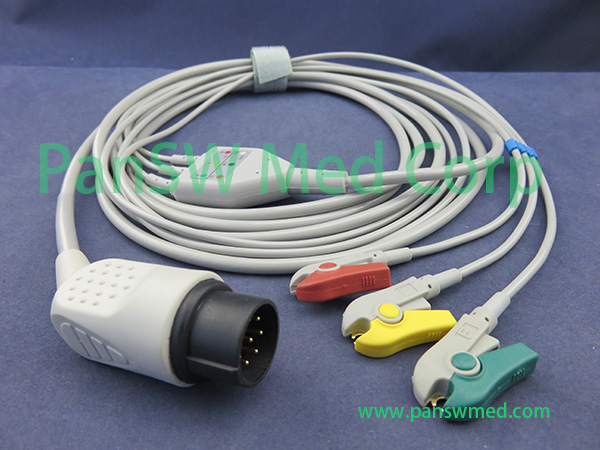 Compatible Nihon Kohden Cardiolife 5000 6000 8000 Ecg Cable 3leads IEC Clip – PanswMed