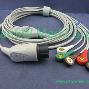 Compatible Nihon Kohden Cardiolife 5000 6000 8000 Ecg Cable 5leads AHA Snap – PanswMed