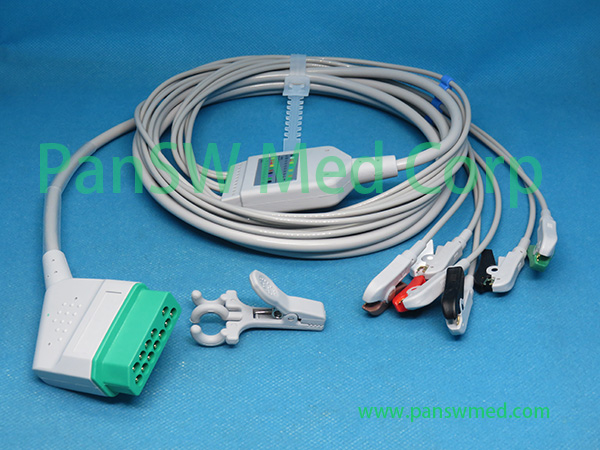 Compatible Nihon Kohden Jc 906P Integrated Ecg Cable Iec 6Leads – Pan-SW Med