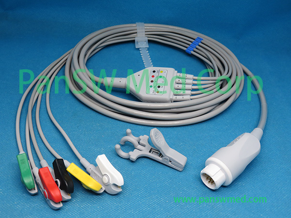 Compatible Philips ECG Cable 5leads IEC Clip – PanswMed