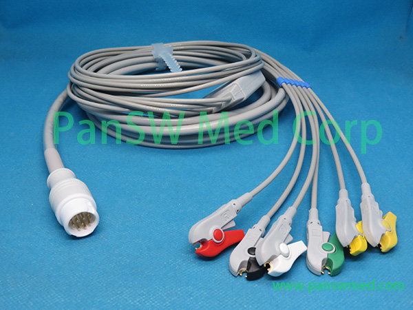 Compatible Philips ECG Cable 6leads Integrated IEC Clip 1 – PanswMed