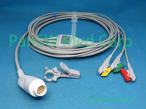 Compatible Philips M1510A integrated ECG Cable IEC clip