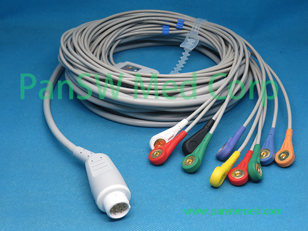 Compatible Philips M1663A / M1949A ECG Trunk Cable electrode-end view