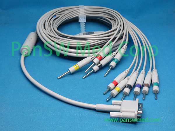 Compatible Philips M1770A M1771A M1772A ECG cable
