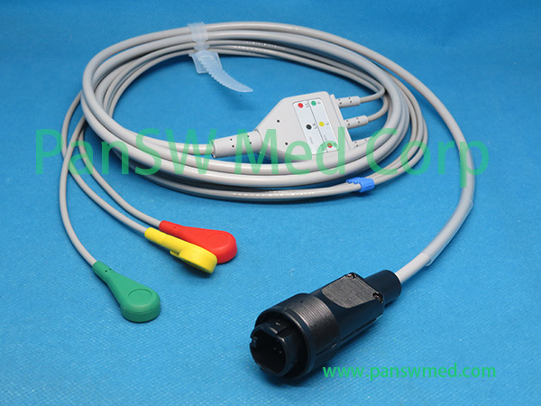 Compatible Sadaat ECG Cable Heyer Neptune 3leads IEC Snap – Pan-SWMed