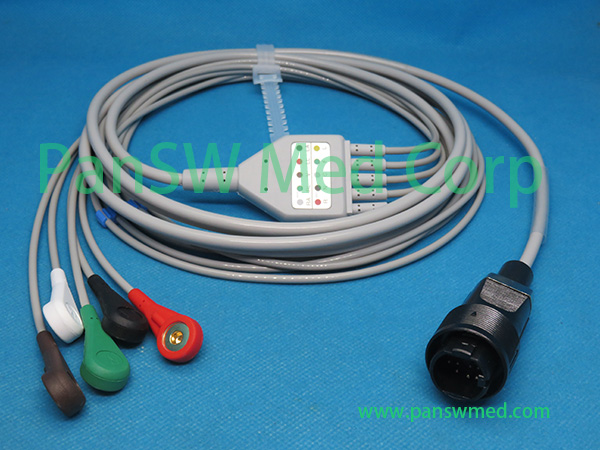 Compatible Sadaat ECG Cable Heyer Neptune 5leads AHA Snap – Pan-SWMed