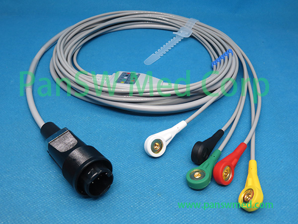 Compatible Sadaat ECG Cable Heyer Neptune 5leads IEC Snap – Pan-SWMed