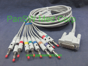 Compatible Schiller ECG Cable Ten Leads AHA Banana – PanswMed