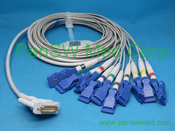 Compatible Schiller ECG Cable 10-lead With Adapter 1 – PanswMed