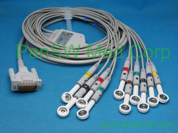 Compatible Schiller ECG Cable With Snap Adapter - PanswMed