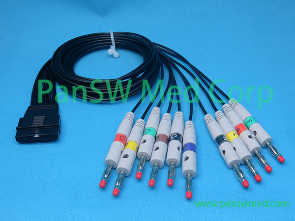 Compatible Schiller MS12 blue Holter ECG Cable
