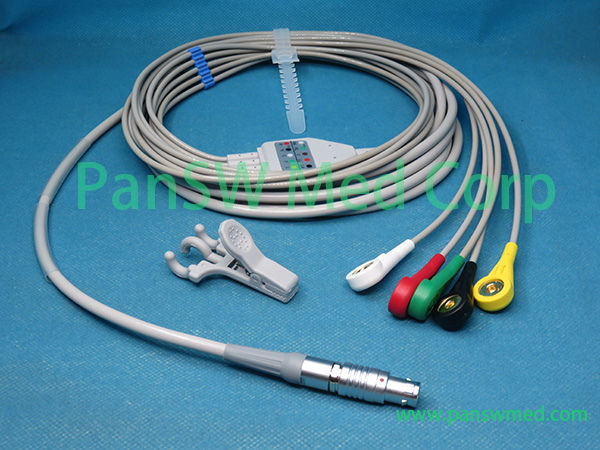 Compatible Schiller PB 1000 ECG Cable 5leads IEC Snap – Pan-SWMed