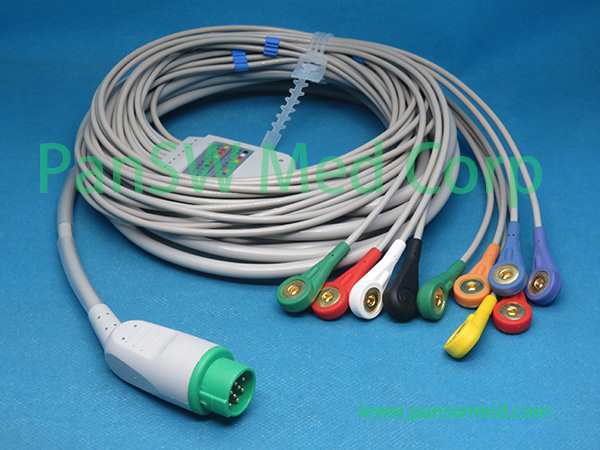 Compatible Innomed 10-lead ECG cable AHA snap