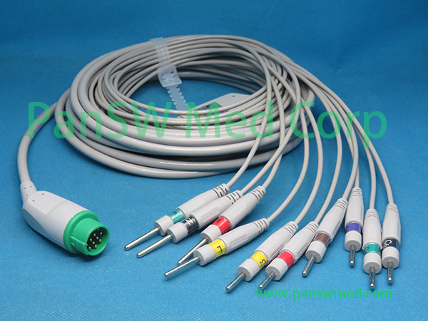 Compatible Schiller Defigard 5000 10-Lead ECG Cable connector view