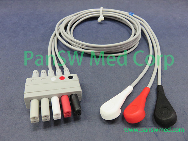 Compatible Siemens Dräger 5956441 ECG leads AHA snap - PanSW Medical