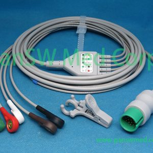 Compatible Spacelabs one piece 5-lead ECG cable with leadwire 700-0008-06