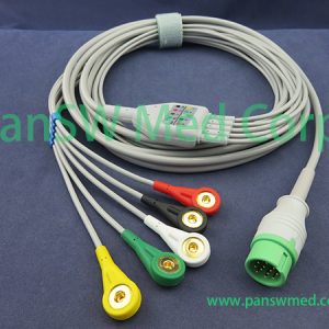 Compatible Biolight 15 031 0002 ECG Cable 5leads IEC Snap – PanswMed
