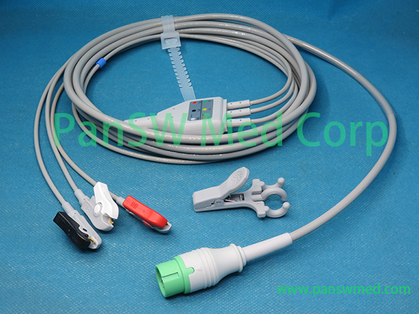 Compatible Biolight ECG Cable 15 0031 0004 Q 3leads AHA grabber – PanswMed