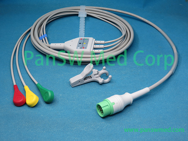 Compatible Biolight ECG Cable 15 0031 0004 Q 3leads IEC Snap – PanswMed