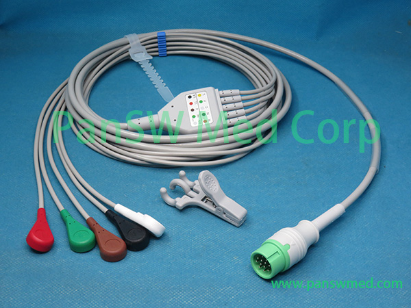 Compatible Biolight ECG Cable 15 0031 0004 Q 5leads AHA Snap – PanswMed