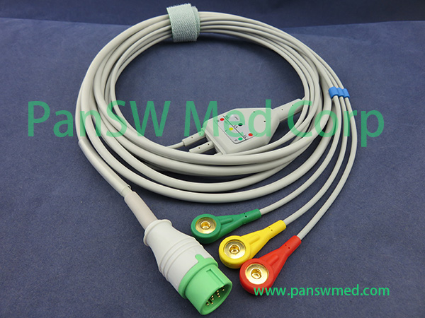 Compatible Biolight ECG Cable 3leads IEC Snap – PanswMed