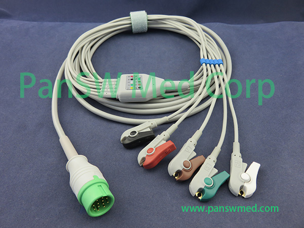 Compatible Biolight ECG Cable 5leads AHA CLIP – PanswMed