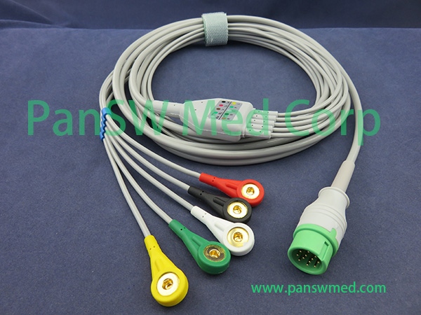 Compatible Biolight ECG Cable 5leads IEC Snap – PanswMed