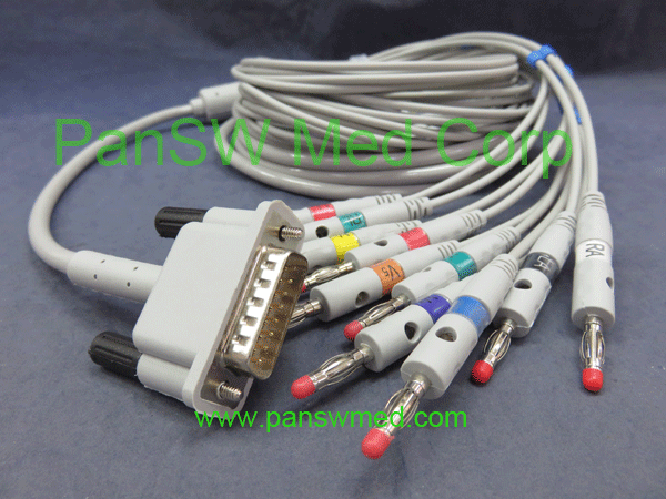 Compatible Cardiette Cardioline Ecg Cable AHA Color Banana – PanswMed