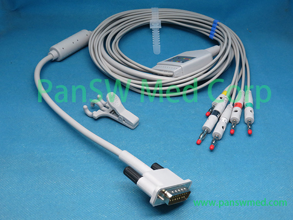 Compatible Cardioline AR600 AR1200 ECG Cable 5-lead