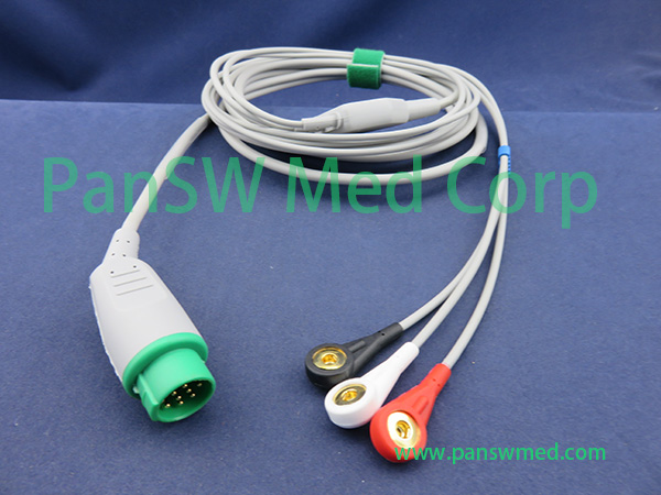 Compatible Cardioline eLife 700 ECG Cable AHA 3leads Snap – PanswMed