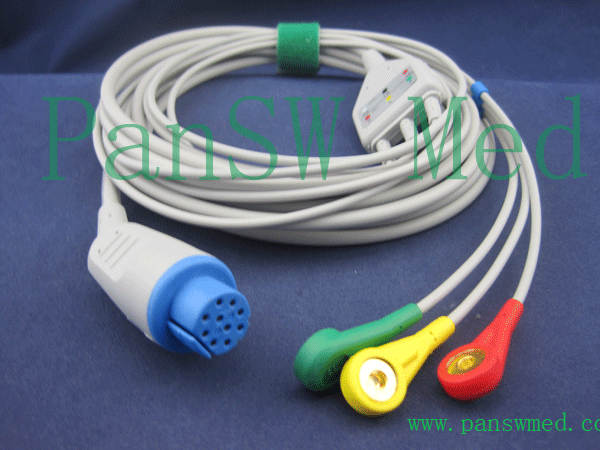 Compatible Datex integrated ECG cable IEC snap