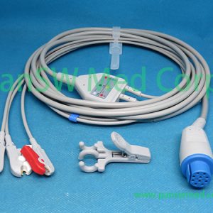 Compatible Datex Ohmeda ECG Cable 545300 HEL 3leads AHA Clip – PanswMed