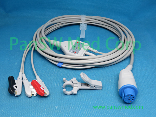 Compatible Datex Ohmeda ECG Cable 545300 HEL 3leads AHA Clip – PanswMed