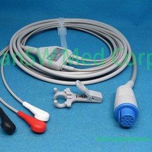 Compatible Datex-Ohmeda ECG Cable 545300 HEL 3leads AHA Snap – PanswMed