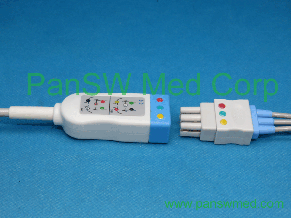 Compatible Datex Ohmeda ECG Cable Trunk Leads 3 Leads IEC Grabber (3) – PanswMed