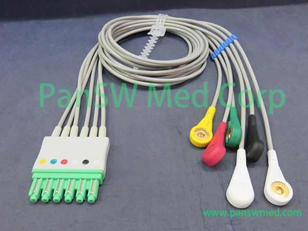 Compatible Dräger MS 16157 ECG leads 6 Leads Snap – Pan-SWMed
