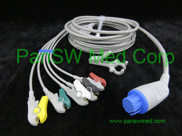 Compatible ECG cable for Datex Ohmeda 5 leads IEC color clip
